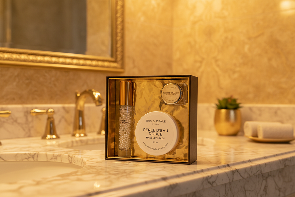 Photo du coffret cadeau Perle d'Eau Douce soin visage dépolluant