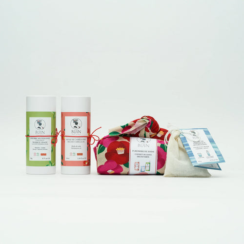 Coffret Furoshiki Soins Visage & Corps Bio 🌿 – Beauté & Éclat Naturel 🧡 - MonSoinBienEtre